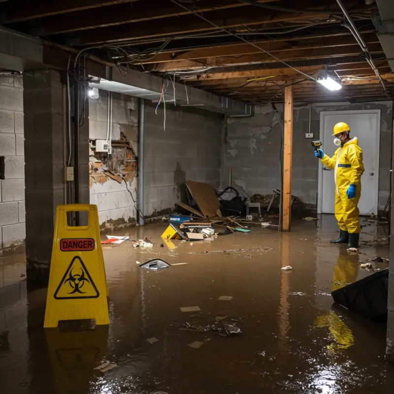 Flooded Basement Electrical Hazard in Ola, AR Property